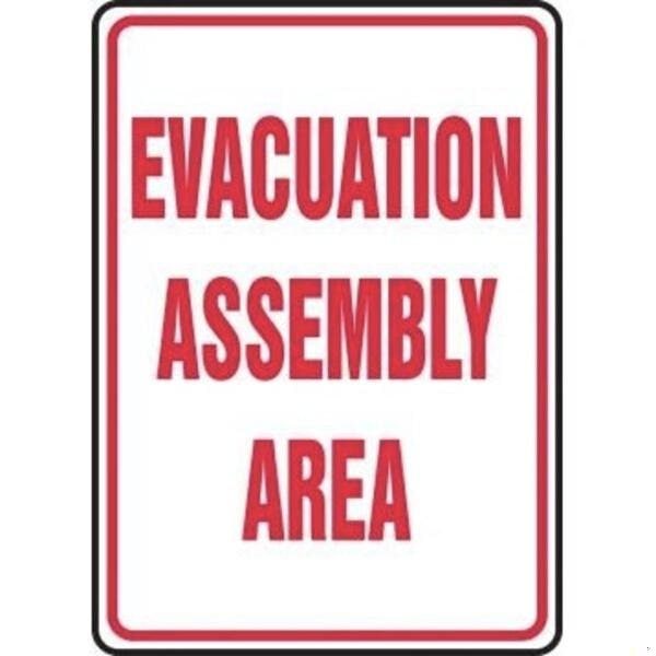 Accuform EVACUATION ASSEMBLY AREA, Plastic, 24 in x 18 in, mounting holes MFEX504VP - main